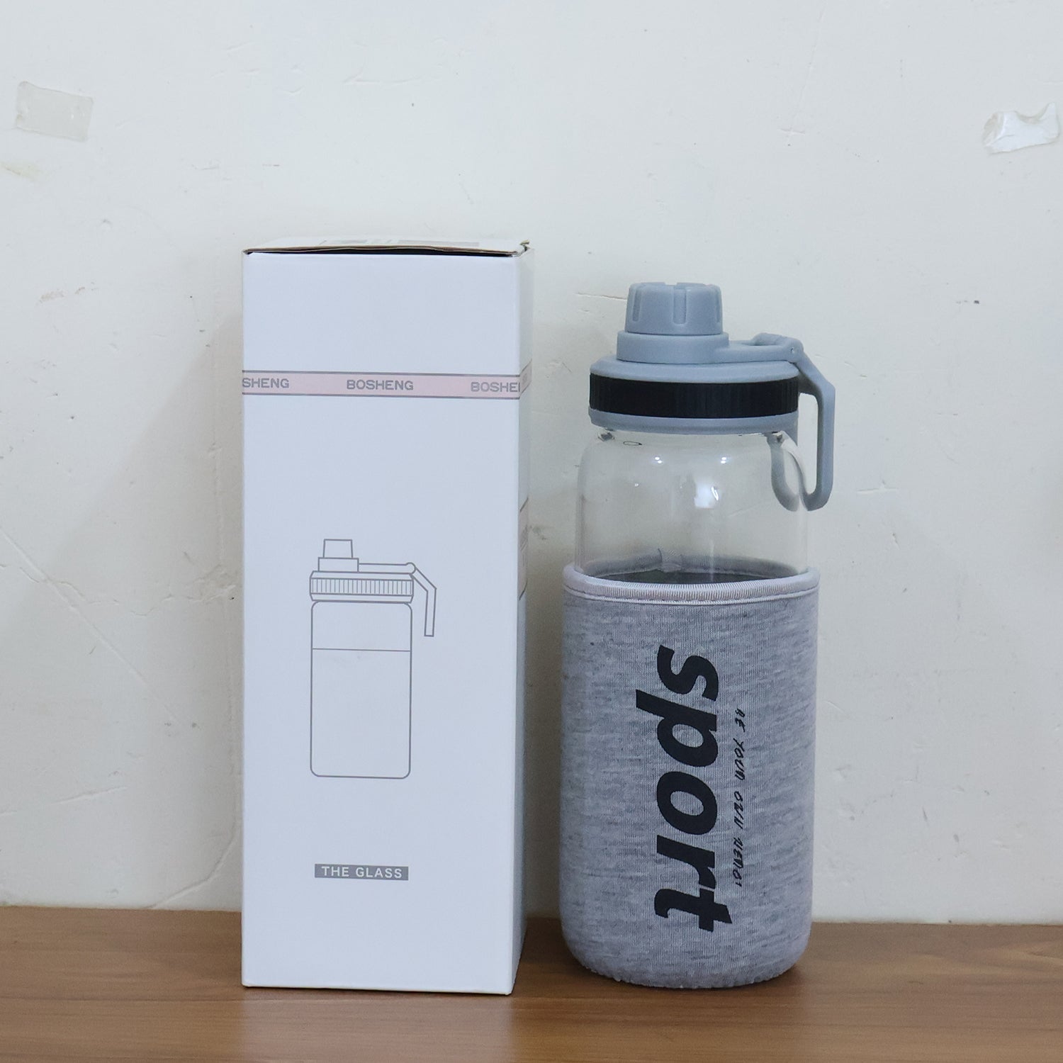 Sports Water Bottle with Protective Sleeve - (1 Pc) Sports Water Bottle with Protective Sleeve - (1 Pc)